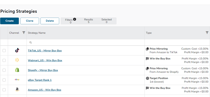 Pricing Strategy page