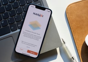 Hubspot sign up page on a mobile smartphone.