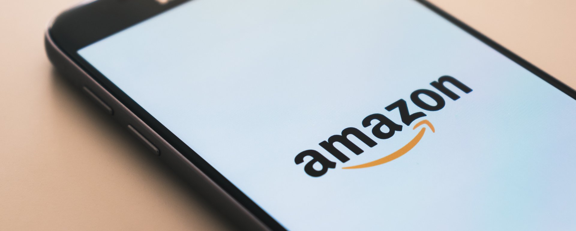 Amazon logo on a smartphone.