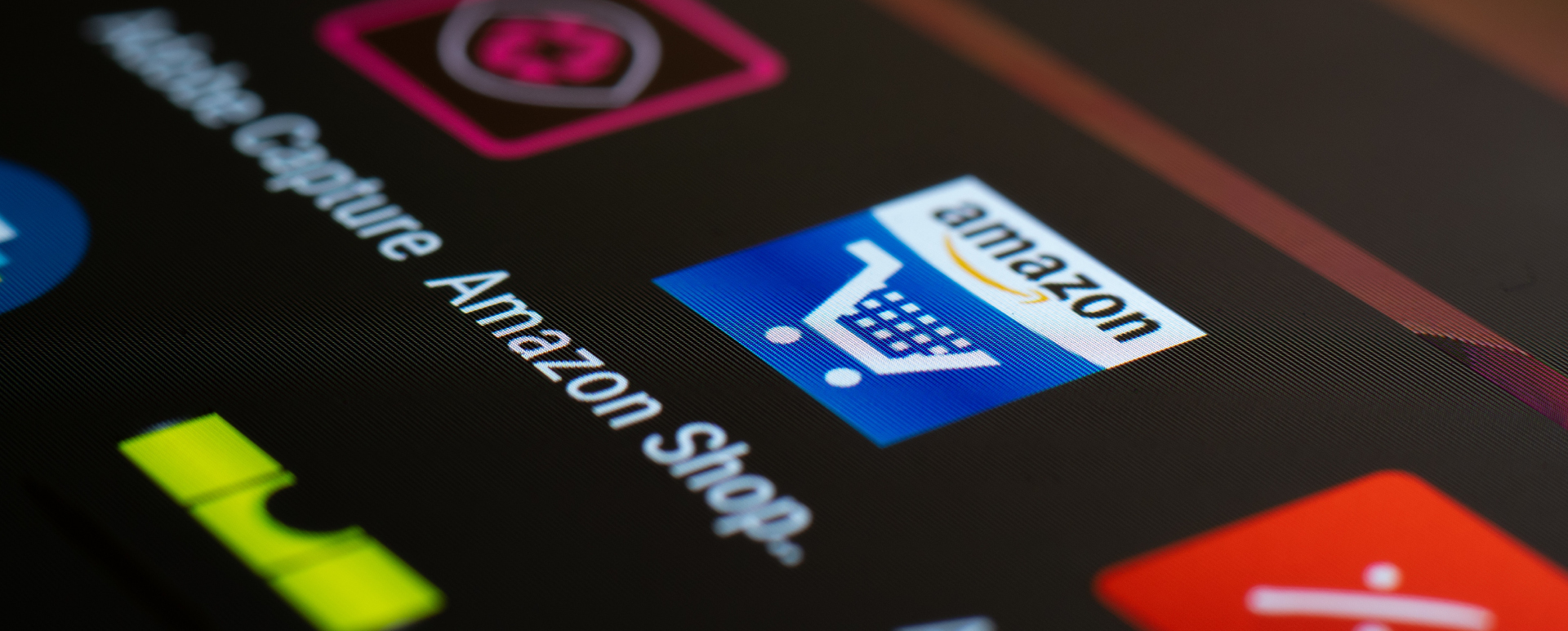Amazon shopping app logo.