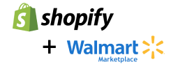 Shopify + Walmart logo